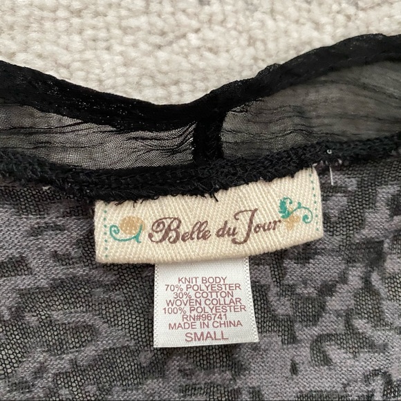 BELLE DU JOUR Gray Sleeveless Tie Front Vest - Picture 5 of 6